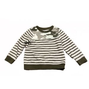 ⭐️ Toddler Boys Sweatshirt With Camo Design | Army Green & Gray | Size 3T